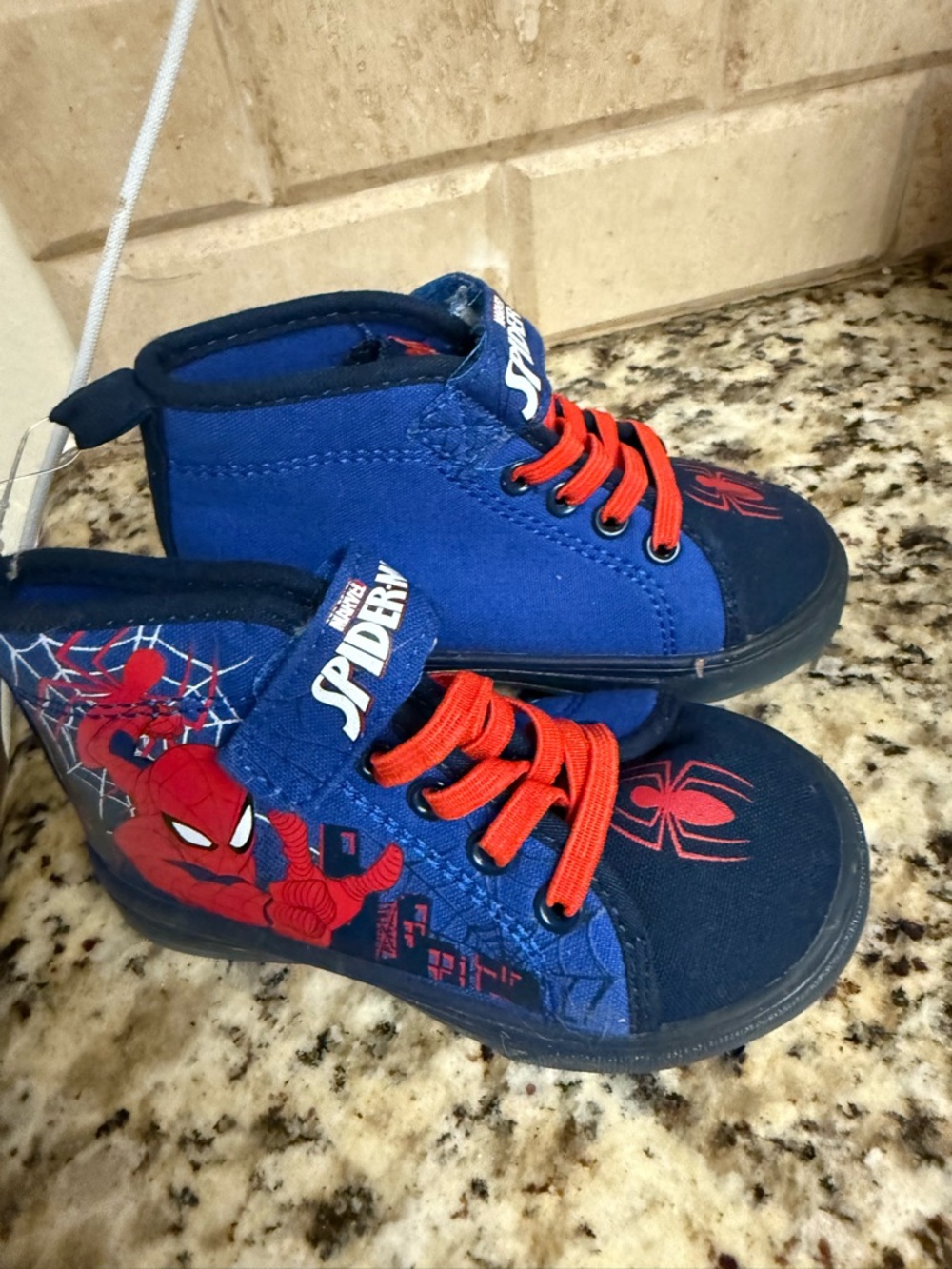 Marvel Red and Blue Spider-Man Kids High-Top Sneakers